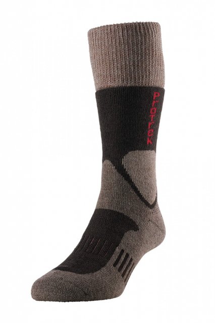 ProTrek walking sock cushioned sole brown