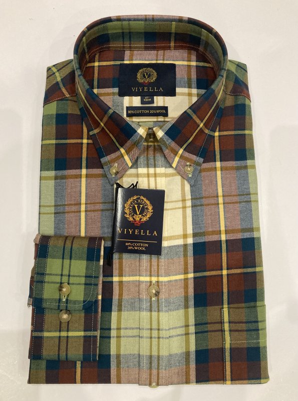 Viyella Viyella 80% cotton 20% merino wool check shirt