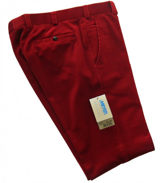Burgundy red corduroy trousers  Mendoza Menswear